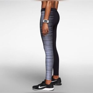 Nike Flash Women's Reflective Running Tights Black Silver 618292-010 Size S